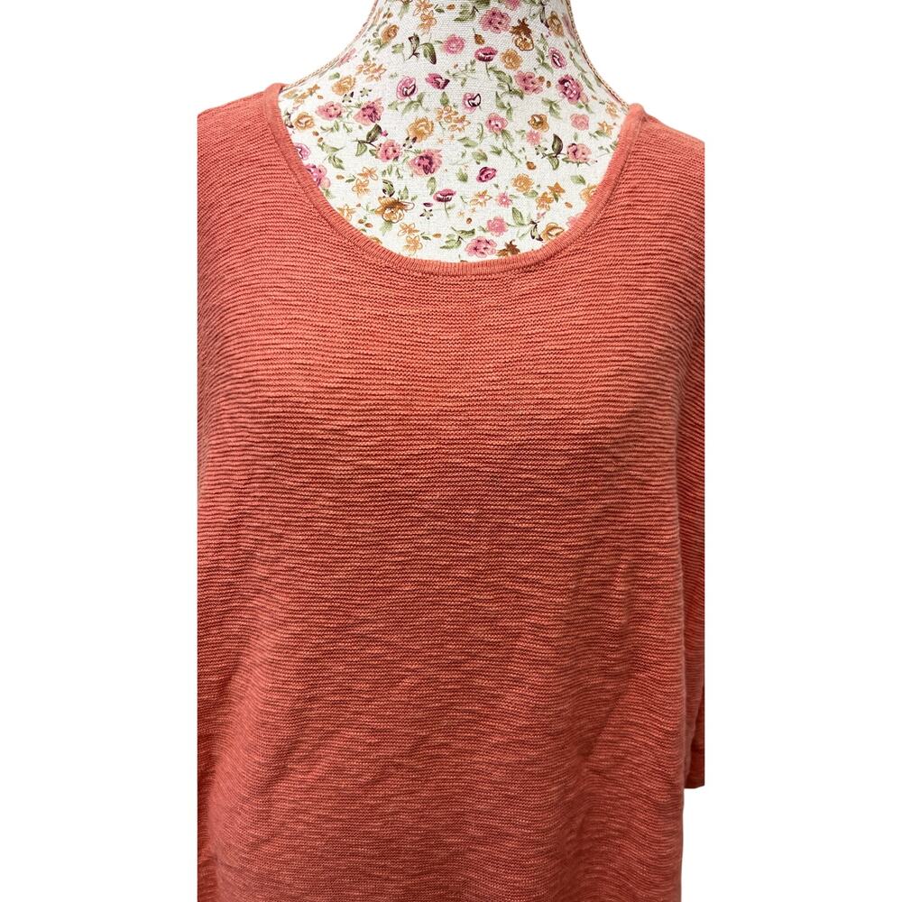 🌺 PureJill Coral Oversized Slouchy Knit Top 2X Plus Relaxed Boho Minimalist - Picture 2 of 4